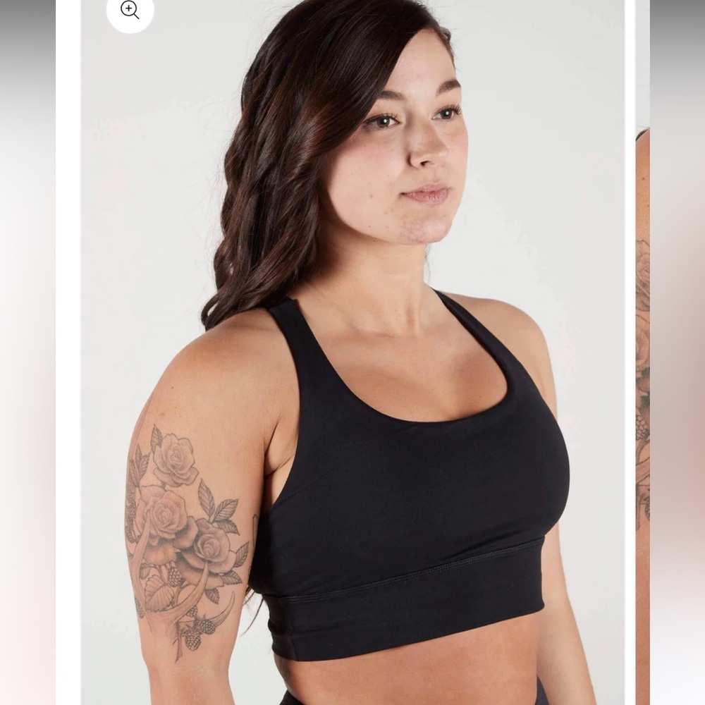 Feed Me Fight Me Switchback Cross back Longline Sports Bra, Black (medium)